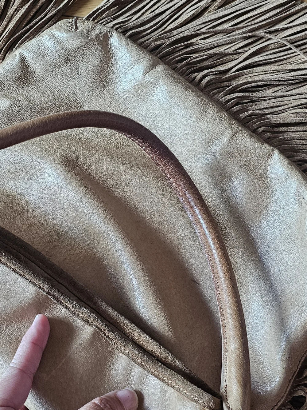 Tory Burch Tan Fringe Leather Shoulder Bag